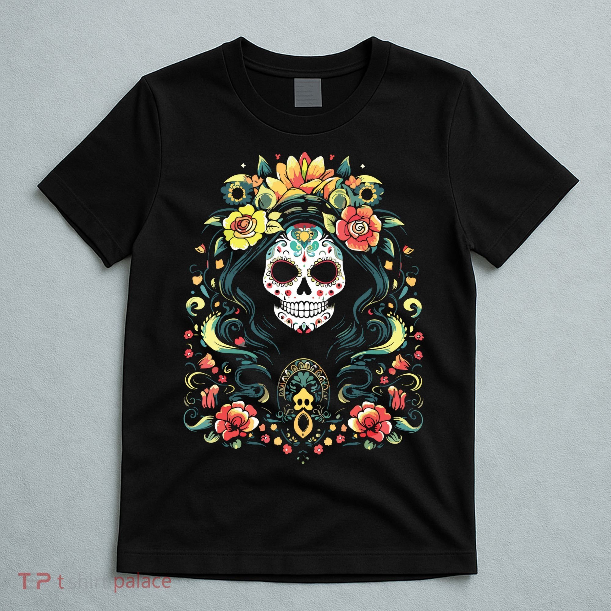 De Los Muertos La Catrina Day Of The Dead Sugar Skull T-Shirt