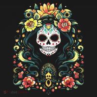 De Los Muertos La Catrina Day Of The Dead Sugar Skull Women's Hoodie thumb 2