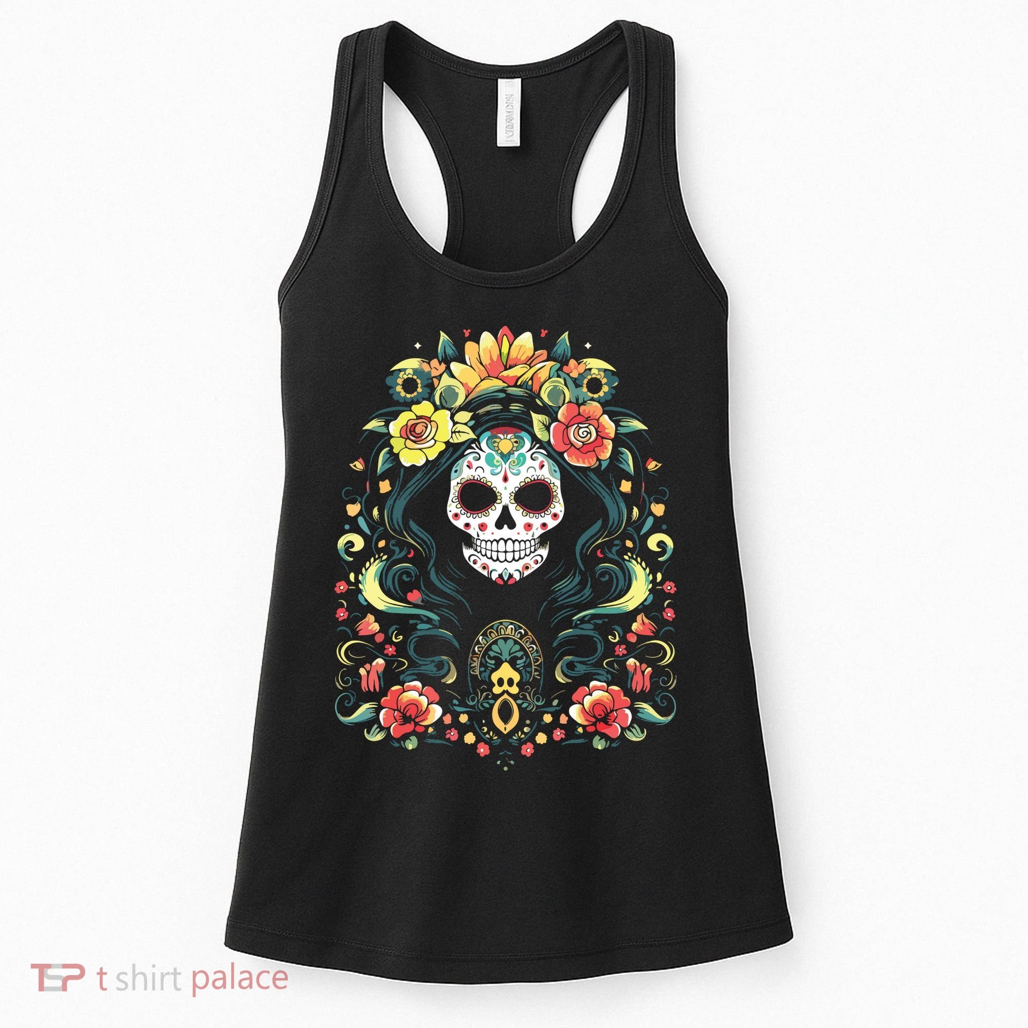 De Los Muertos La Catrina Day Of The Dead Sugar Skull Women's Tank Top