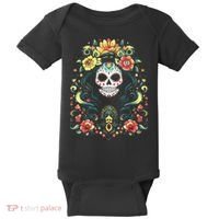 De Los Muertos La Catrina Day Of The Dead Sugar Skull Baby Bodysuit thumb 0