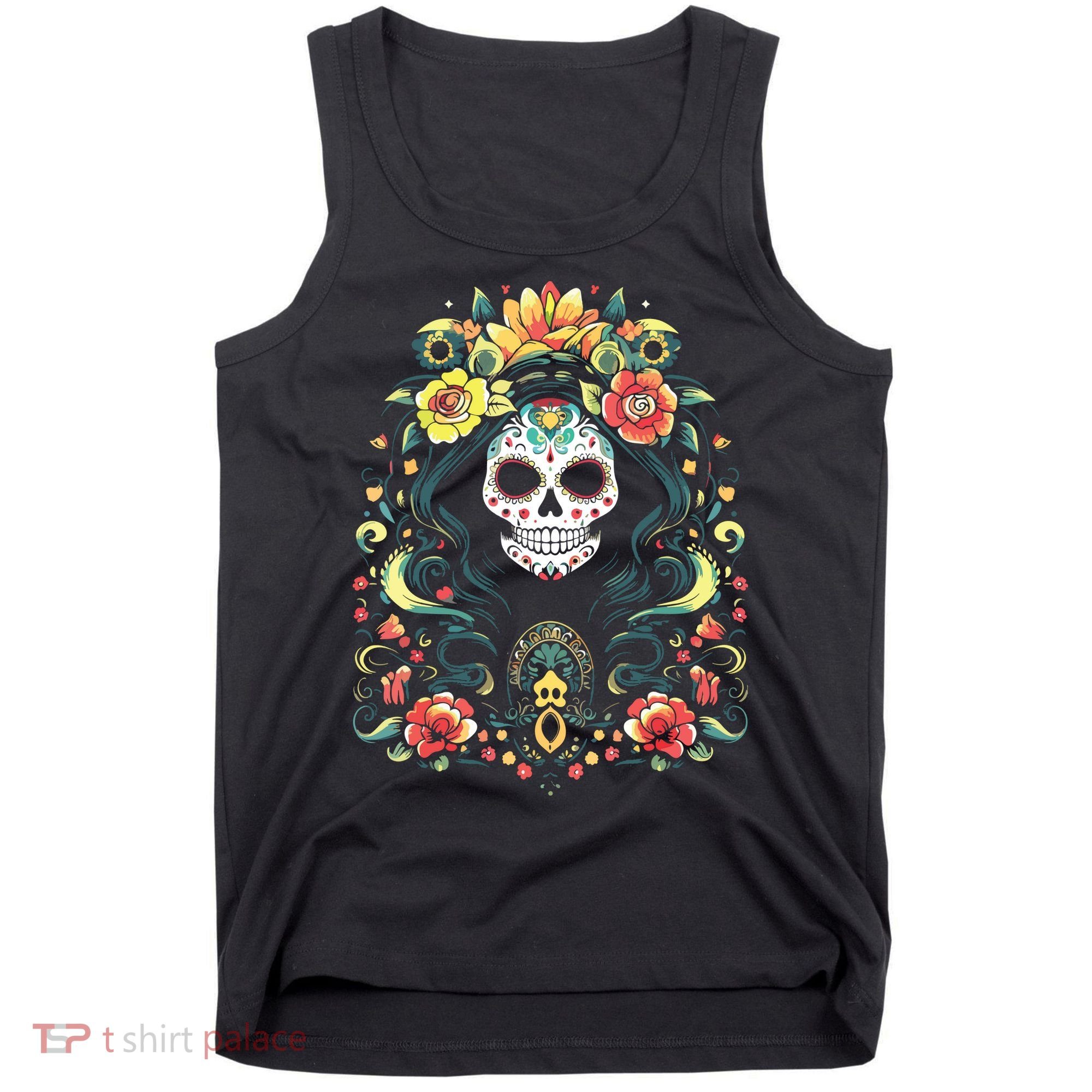 De Los Muertos La Catrina Day Of The Dead Sugar Skull Tank Top
