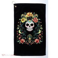 De Los Muertos La Catrina Day Of The Dead Sugar Skull Golf Towel thumb 0