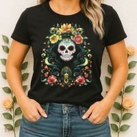 De Los Muertos La Catrina Day Of The Dead Sugar Skull Women's T-Shirt thumb 2