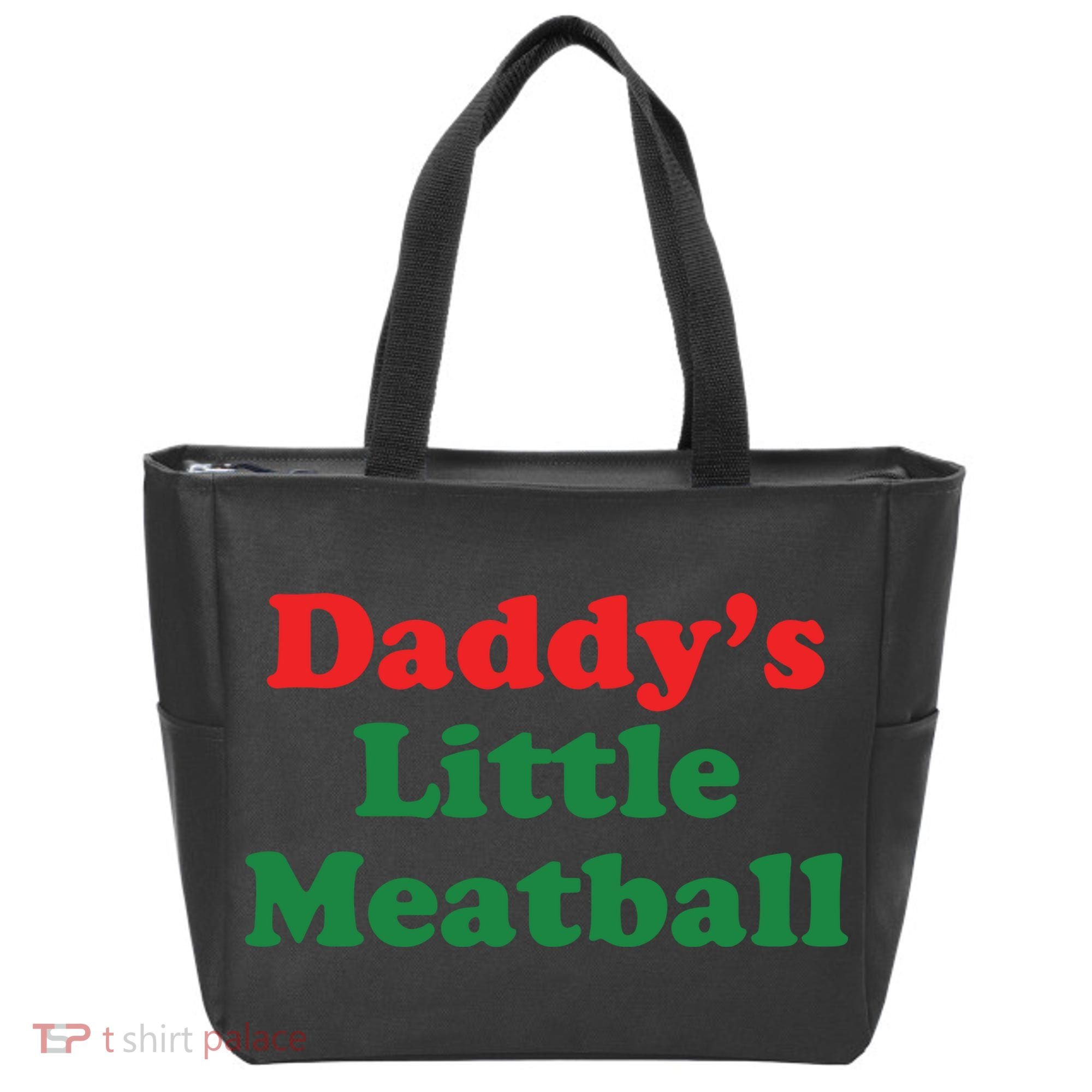 Daddy Little Meatball Italian Ironic Funny Meme Tote Bag