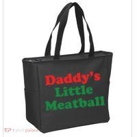 Daddy Little Meatball Italian Ironic Funny Meme Tote Bag thumb 2