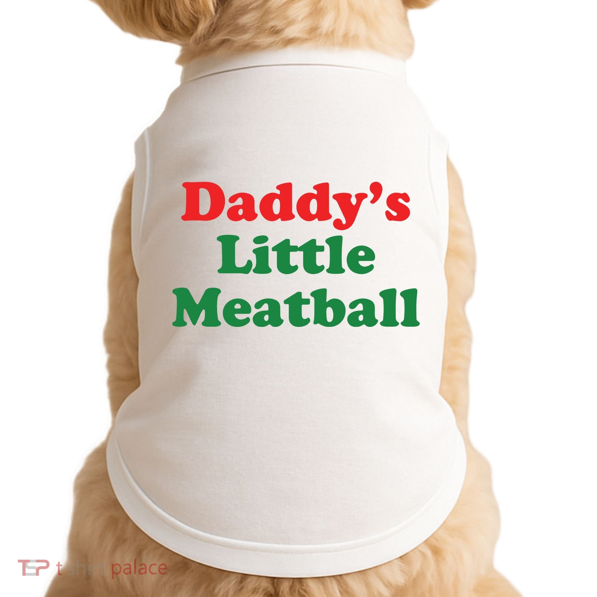 Daddy Little Meatball Italian Ironic Funny Meme Doggie Tank