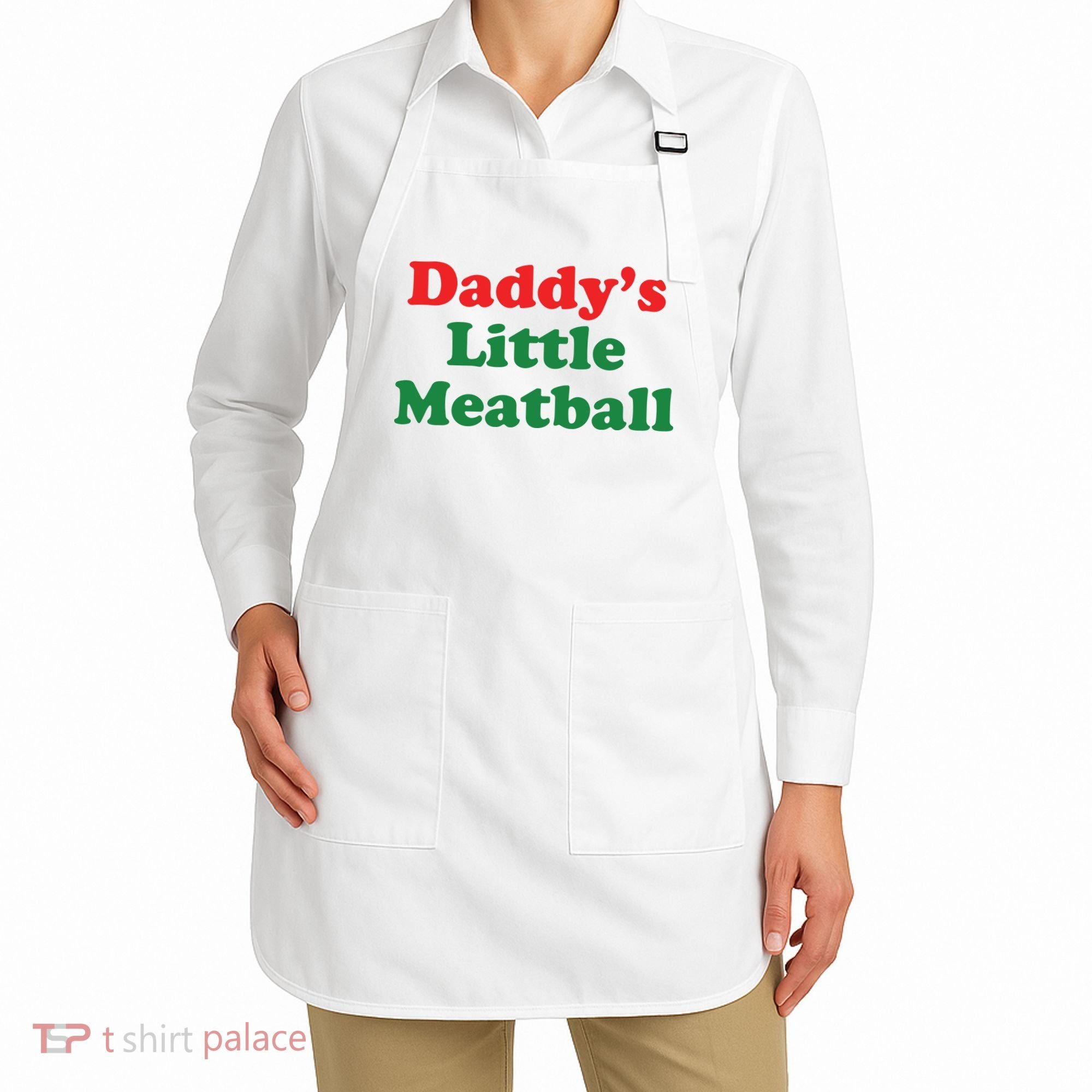 Daddy Little Meatball Italian Ironic Funny Meme Apron