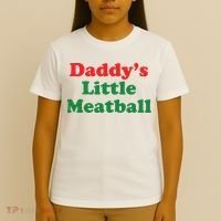 Daddy Little Meatball Italian Ironic Funny Meme T-Shirt thumb 4