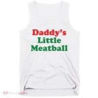 Daddy Little Meatball Italian Ironic Funny Meme Tank Top thumb 0
