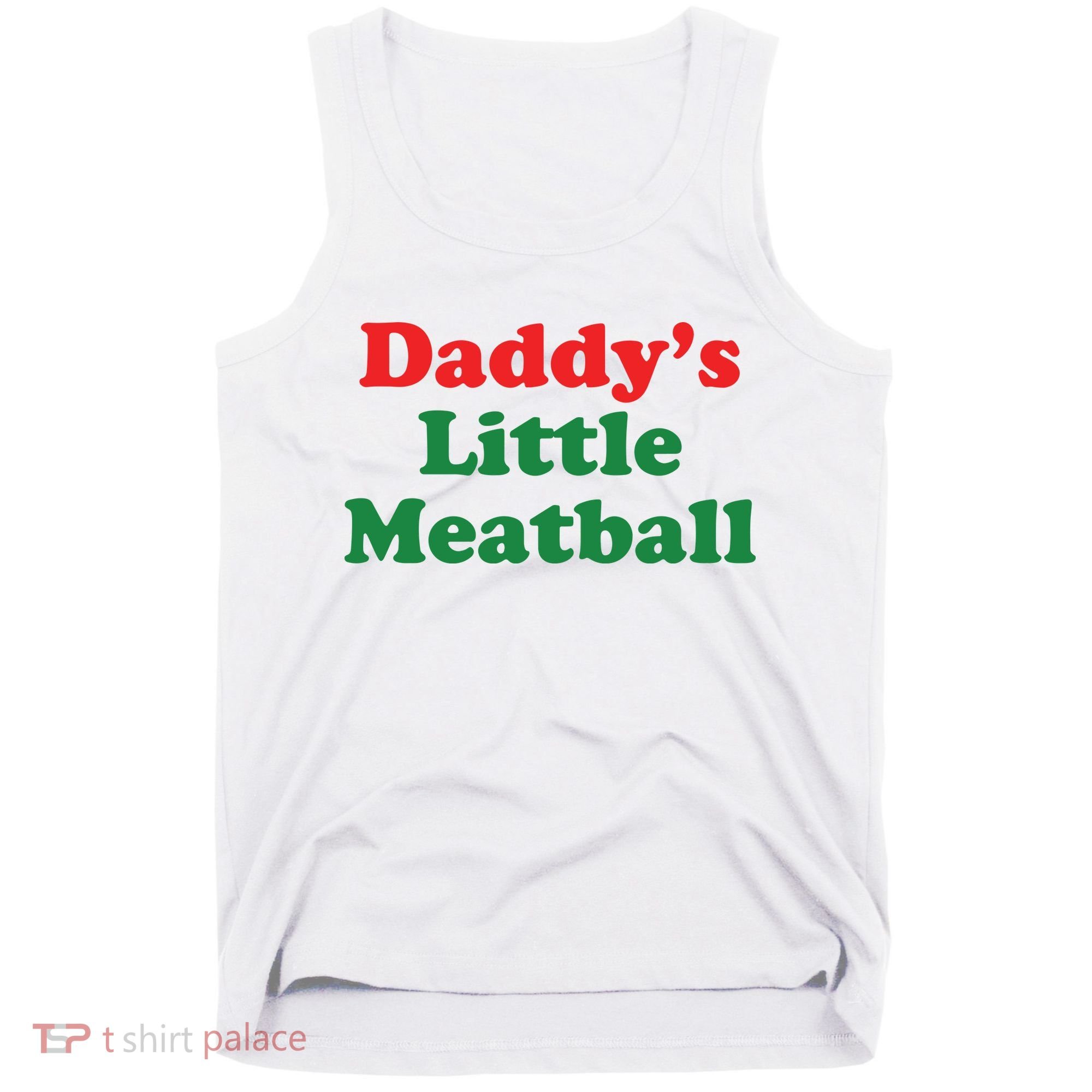 Daddy Little Meatball Italian Ironic Funny Meme Tank Top