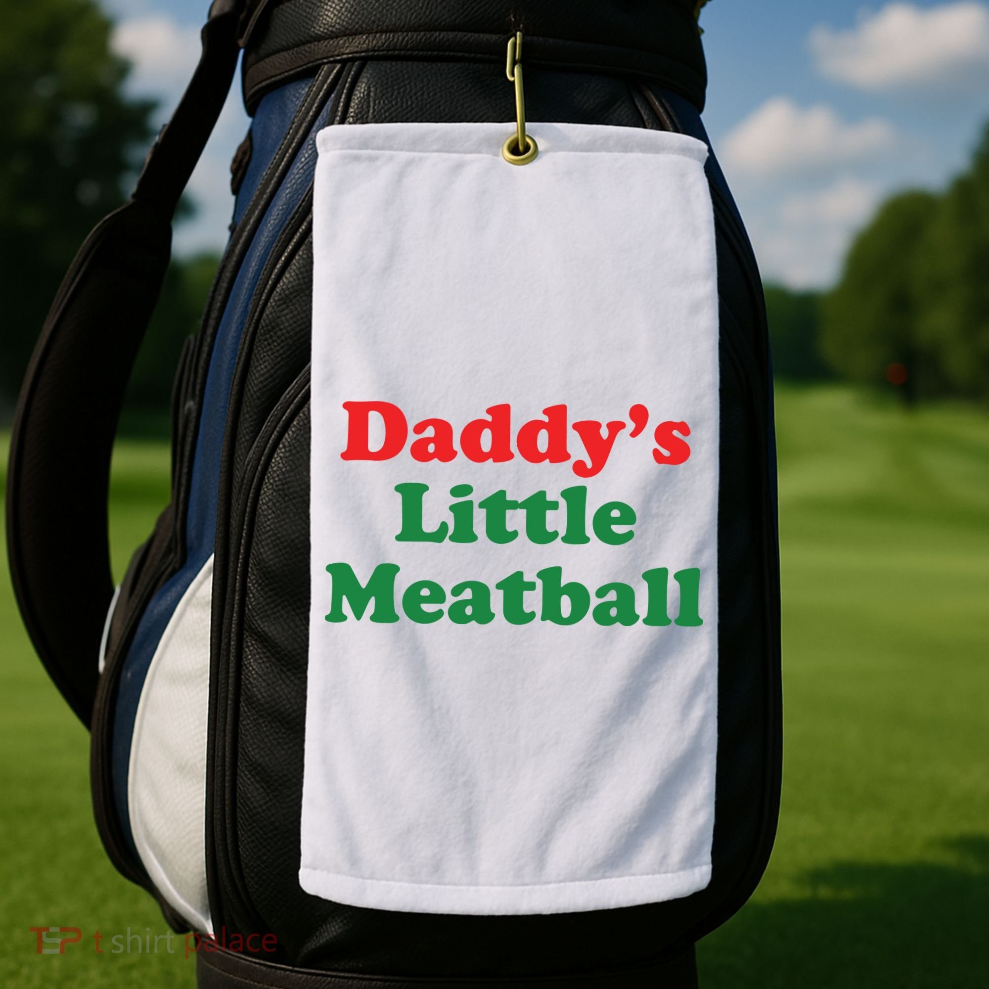 Daddy Little Meatball Italian Ironic Funny Meme Golf Towel