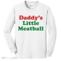 Daddy Little Meatball Italian Ironic Funny Meme Kids Long Sleeve Shirt thumb 0
