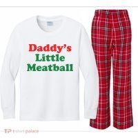 Daddy Little Meatball Italian Ironic Funny Meme Kids Long Sleeve Plaid Pajama Set thumb 0