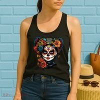 De Los Muertos La Catrina Day of the Dead Sugar Skull Women's Tank Top thumb 2