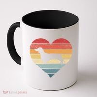 Dachshund Lover Owner Funny Gift Retro Sunset Dog Silhouette Mom Gift Coffee Mug thumb 0
