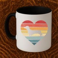 Dachshund Lover Owner Funny Gift Retro Sunset Dog Silhouette Mom Gift Coffee Mug thumb 2