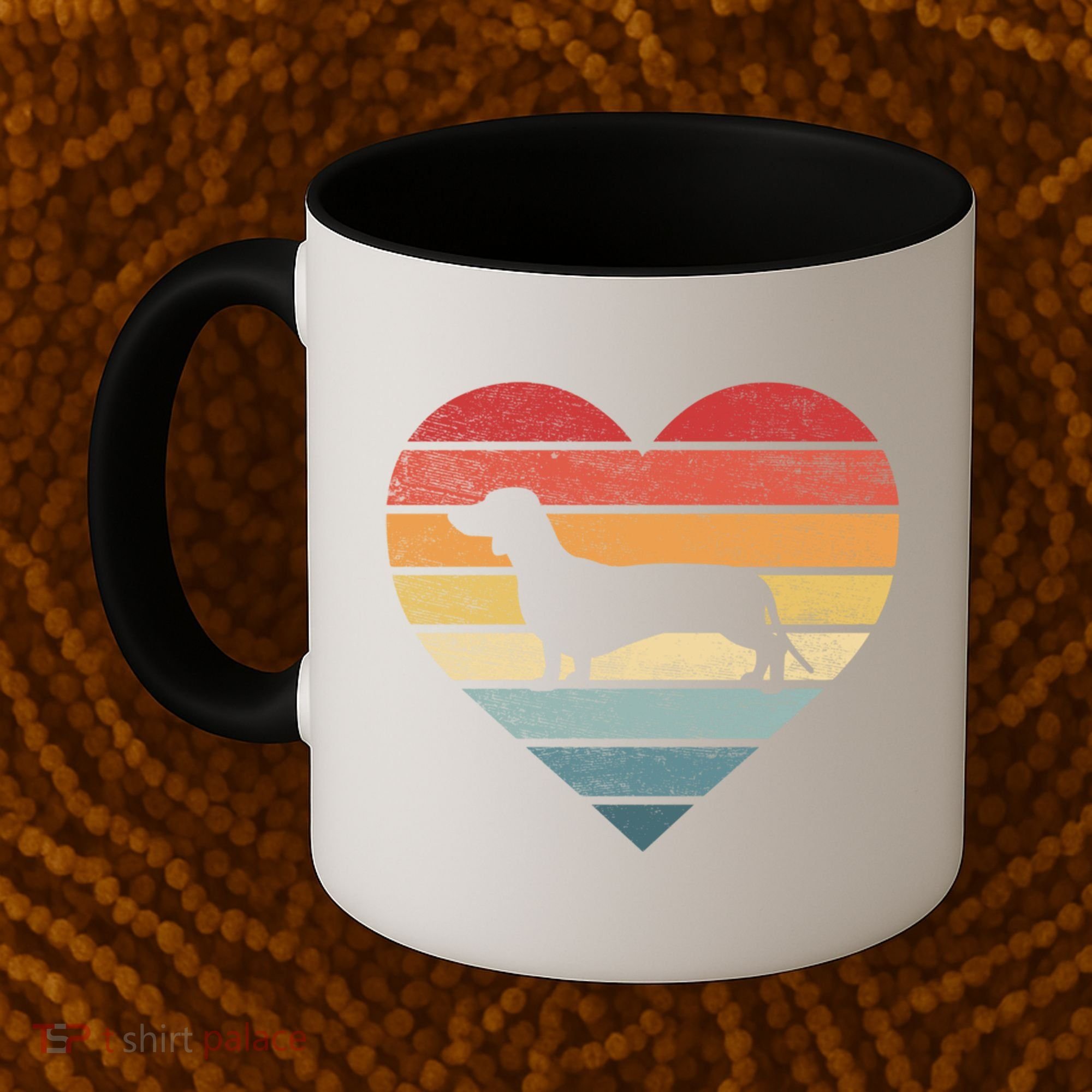Dachshund Lover Owner Funny Gift Retro Sunset Dog Silhouette Mom Gift Coffee Mug
