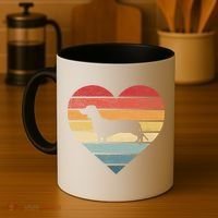 Dachshund Lover Owner Funny Gift Retro Sunset Dog Silhouette Mom Gift Coffee Mug thumb 4