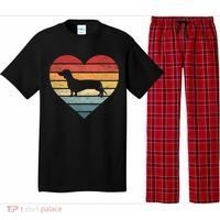 Dachshund Lover Owner Funny Gift Retro Sunset Dog Silhouette Mom Gift Pajama Set thumb 0