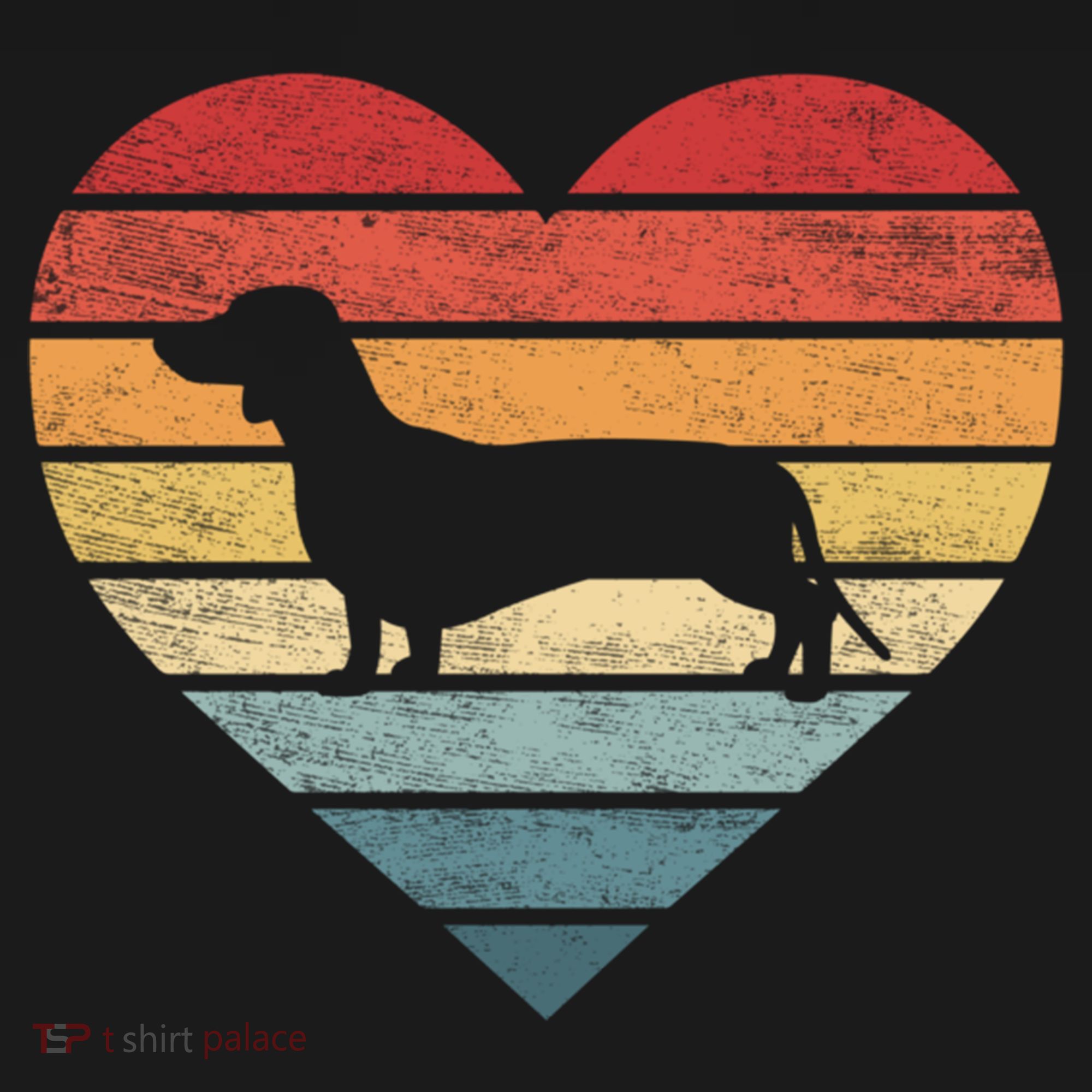 Dachshund Lover Owner Funny Gift Retro Sunset Dog Silhouette Mom Gift Pajama Set