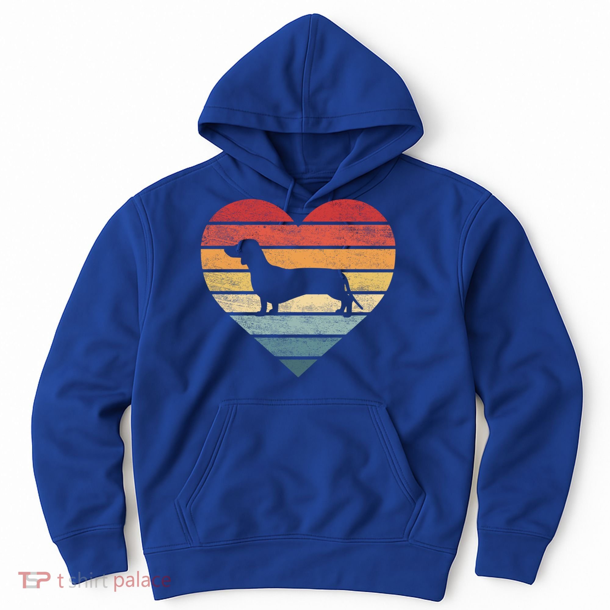 Dachshund Lover Owner Funny Gift Retro Sunset Dog Silhouette Mom Gift Hoodie