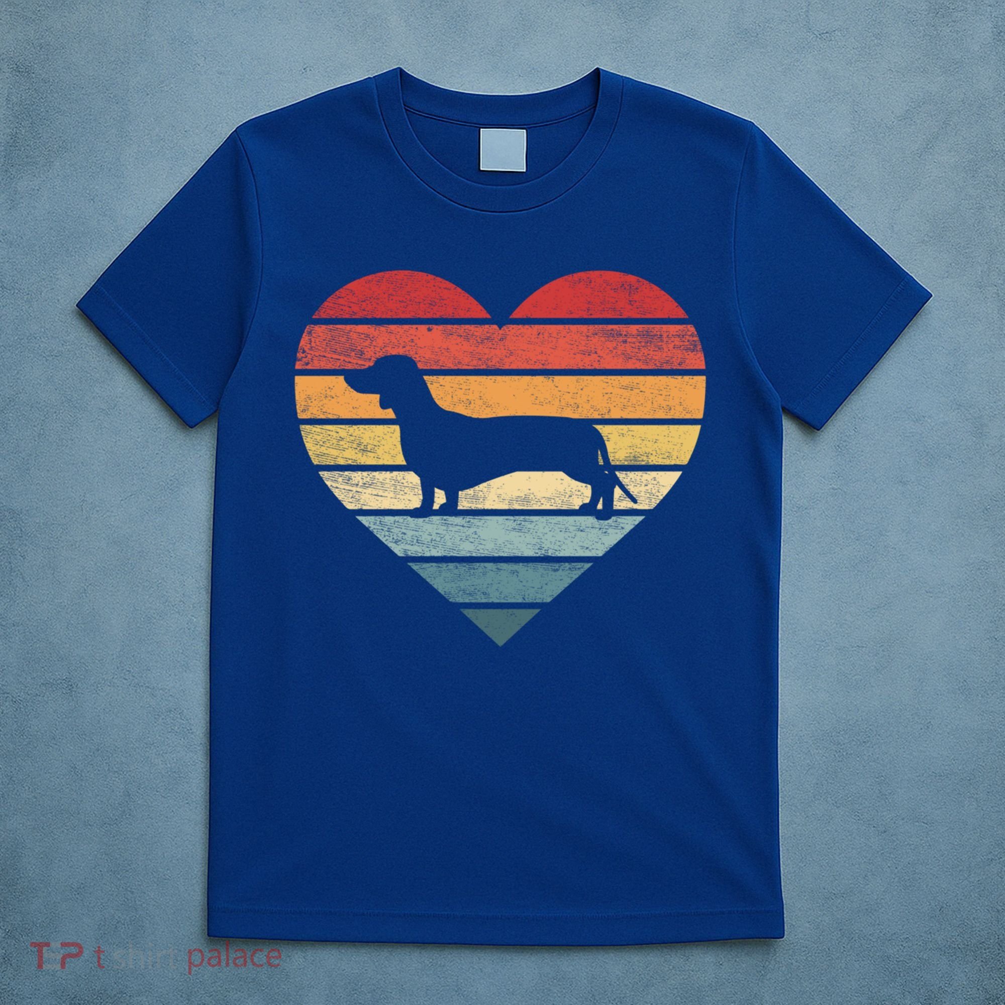 Dachshund Lover Owner Funny Gift Retro Sunset Dog Silhouette Mom Gift T-Shirt