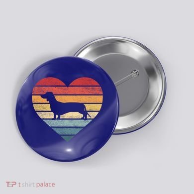 Dachshund Lover Owner Funny Gift Retro Sunset Dog Silhouette Mom Gift Button