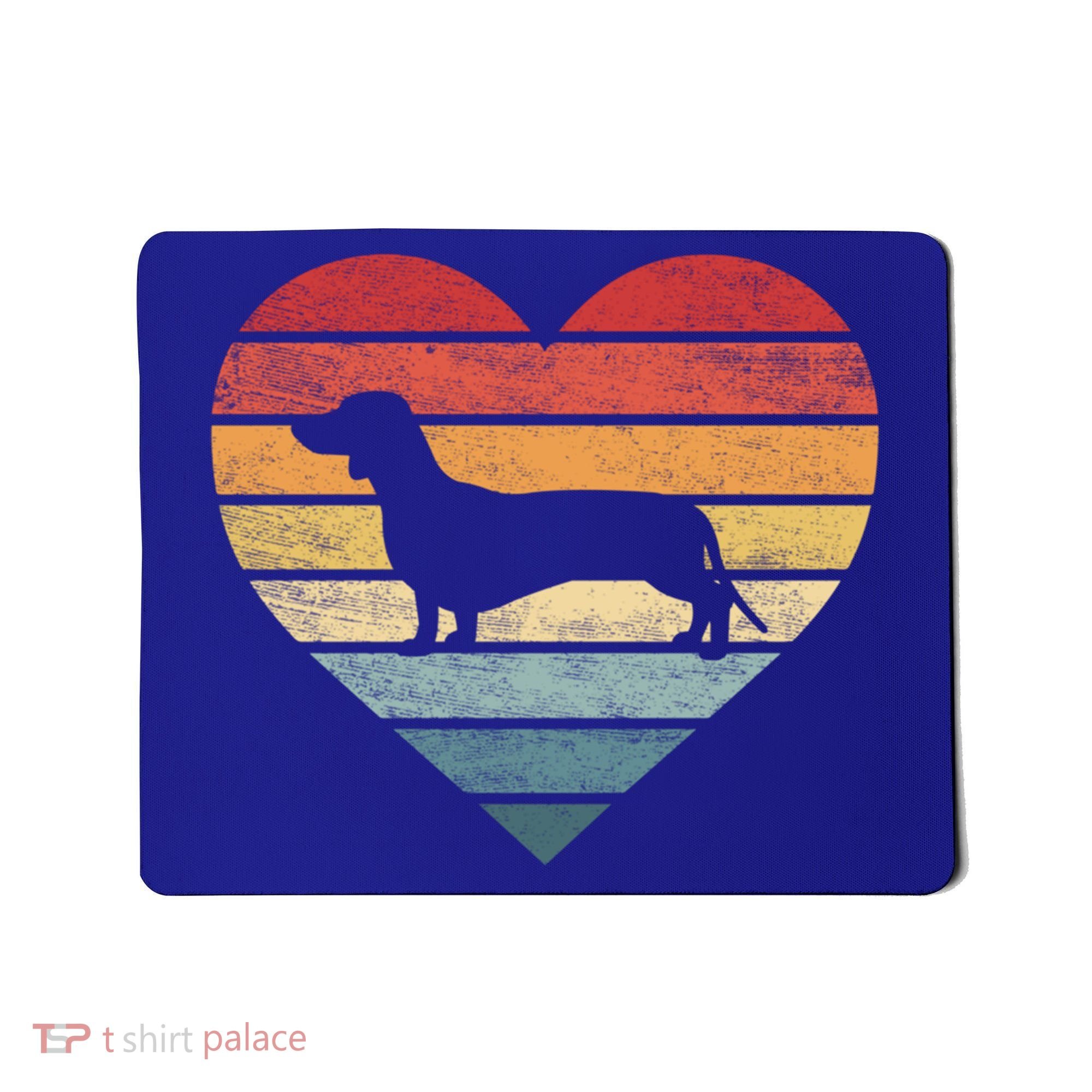 Dachshund Lover Owner Funny Gift Retro Sunset Dog Silhouette Mom Gift Mousepad