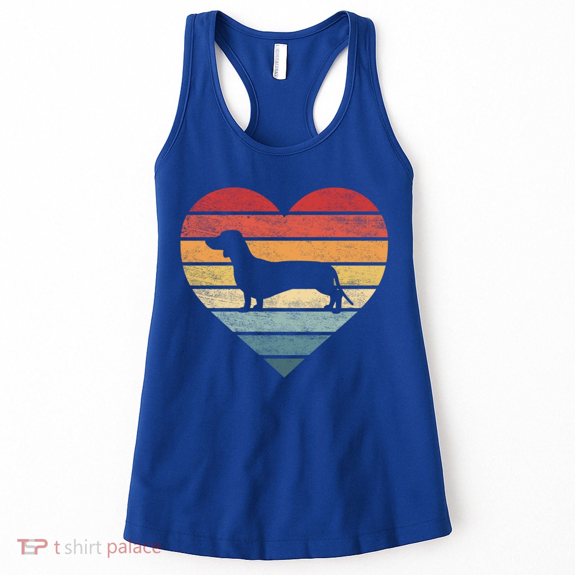 Dachshund Lover Owner Funny Gift Retro Sunset Dog Silhouette Mom Gift Women's Tank Top