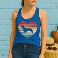 Dachshund Lover Owner Funny Gift Retro Sunset Dog Silhouette Mom Gift Women's Tank Top thumb 2