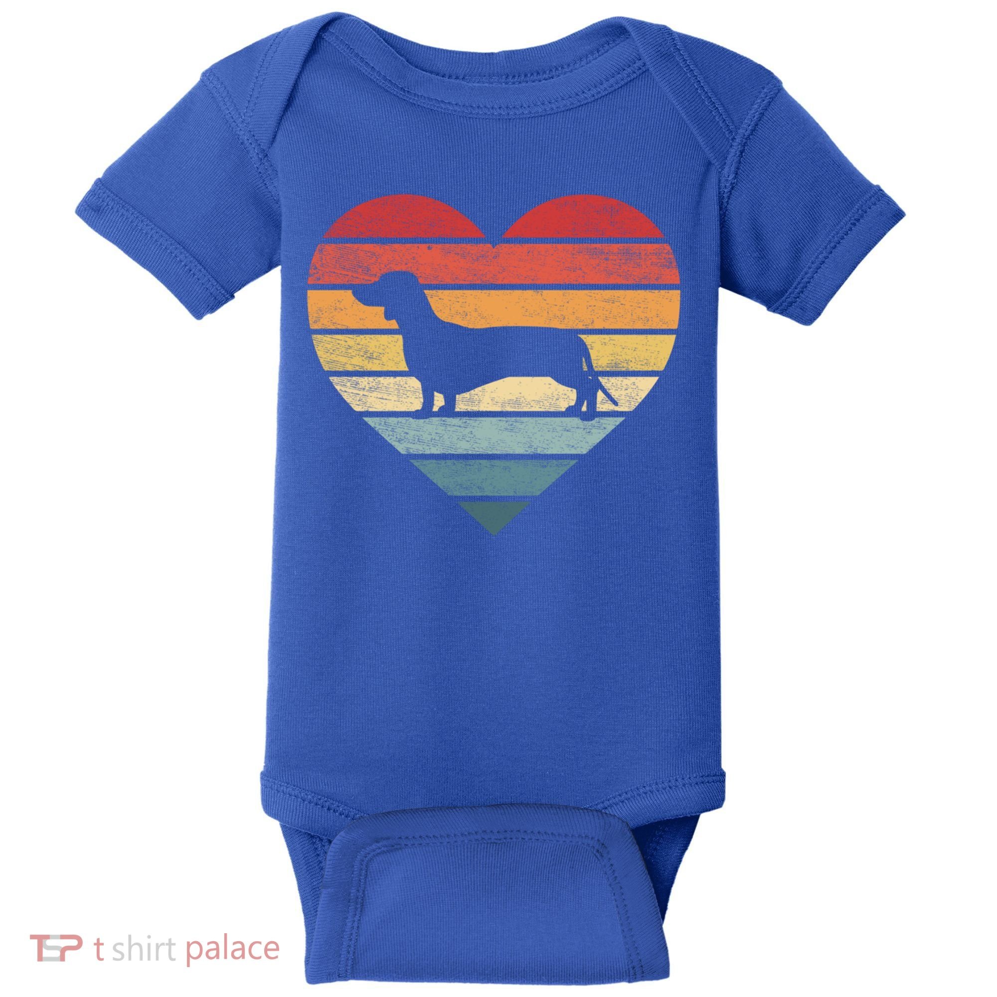 Dachshund Lover Owner Funny Gift Retro Sunset Dog Silhouette Mom Gift Baby Bodysuit