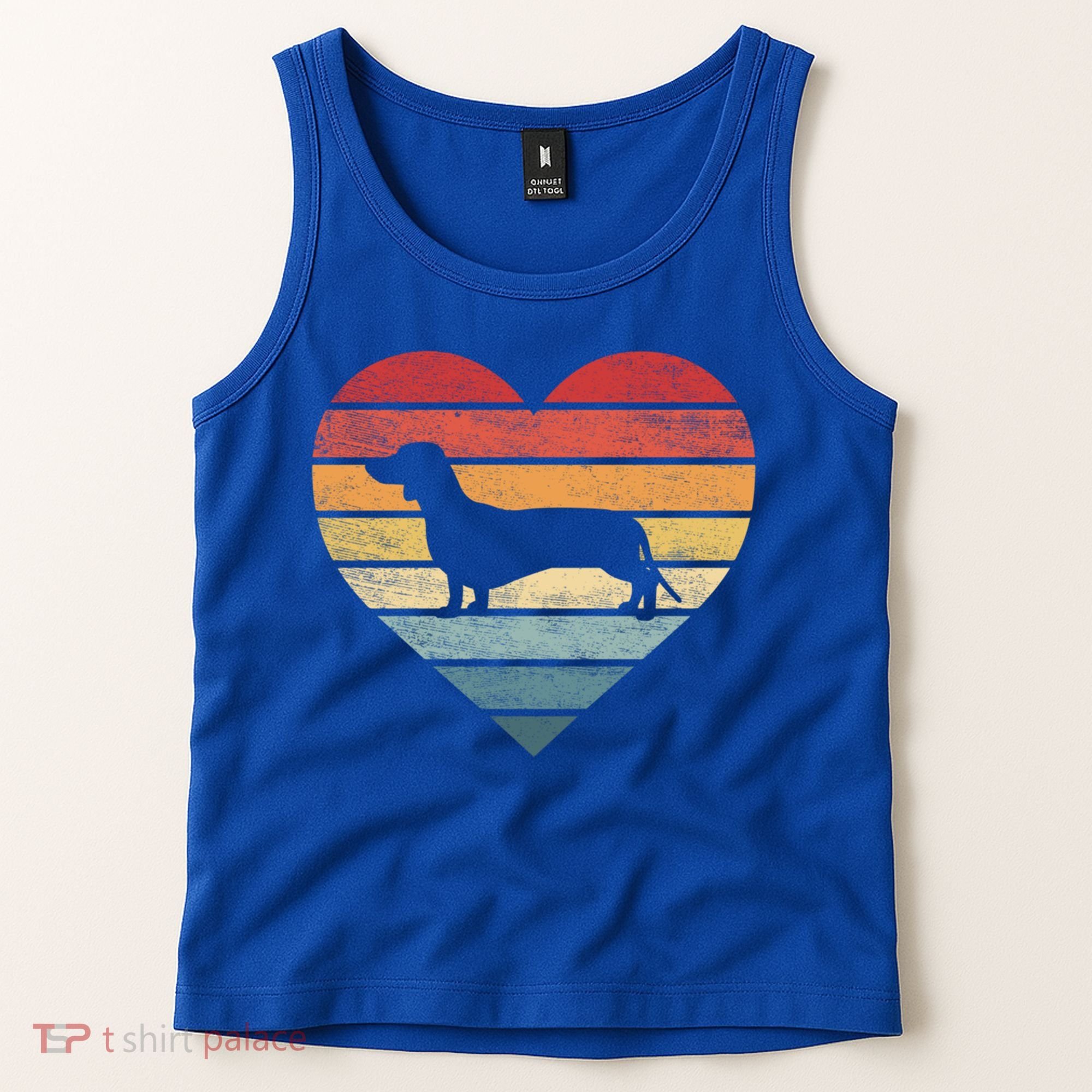 Dachshund Lover Owner Funny Gift Retro Sunset Dog Silhouette Mom Gift Tank Top