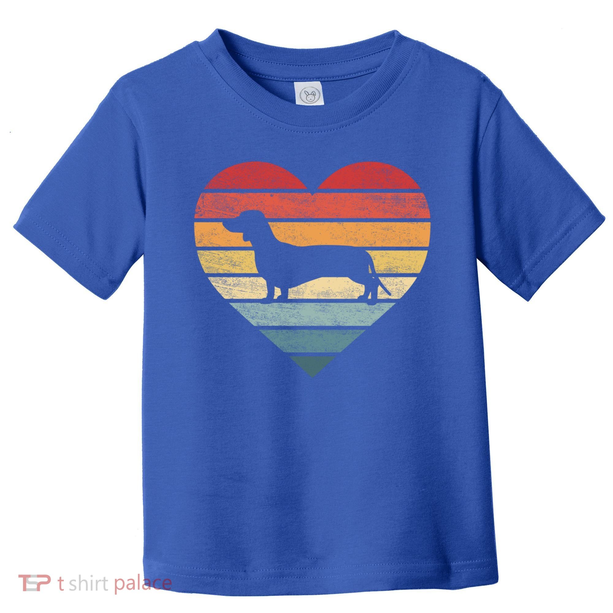 Dachshund Lover Owner Funny Gift Retro Sunset Dog Silhouette Mom Gift Toddler T-Shirt