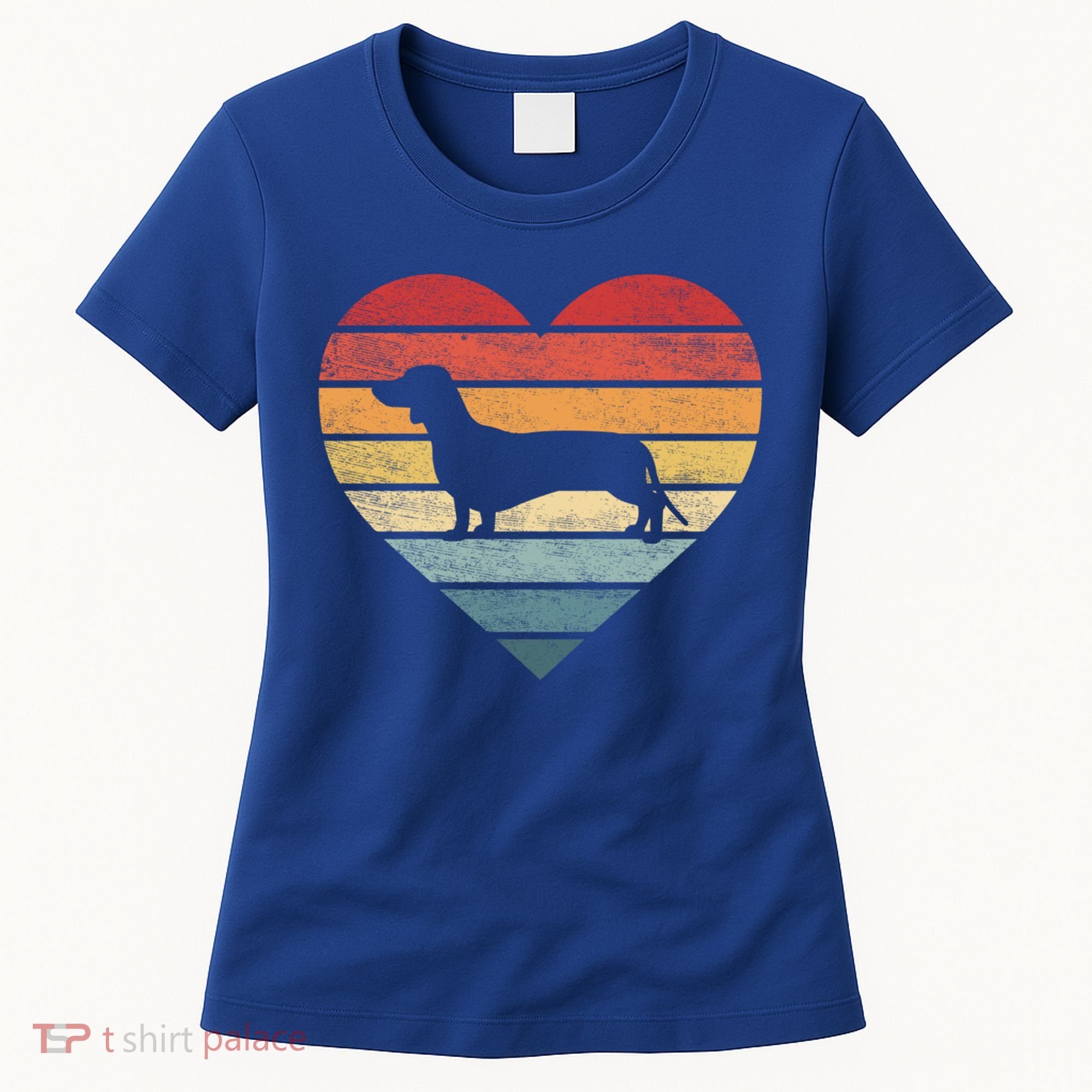 Dachshund Lover Owner Funny Gift Retro Sunset Dog Silhouette Mom Gift Women's T-Shirt