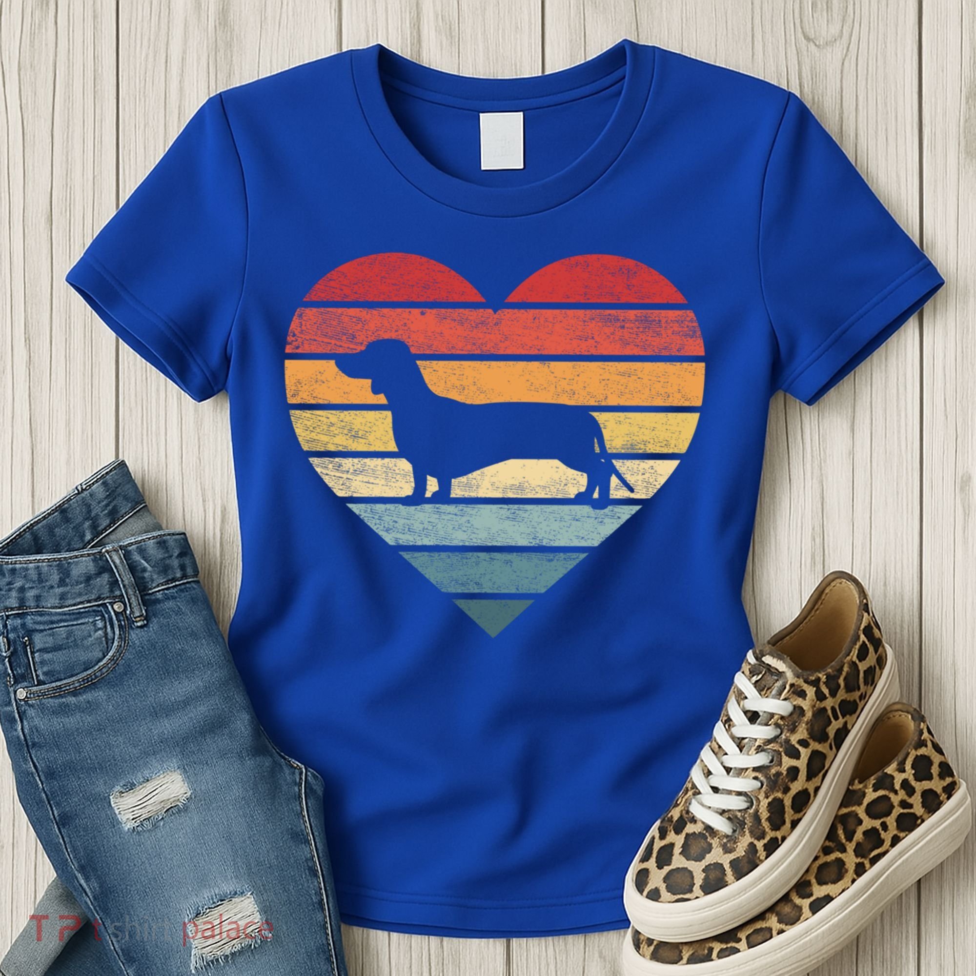 Dachshund Lover Owner Funny Gift Retro Sunset Dog Silhouette Mom Gift Women's T-Shirt