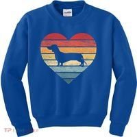 Dachshund Lover Owner Funny Gift Retro Sunset Dog Silhouette Mom Gift Kids Sweatshirt thumb 0