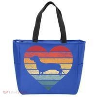 Dachshund Lover Owner Funny Gift Retro Sunset Dog Silhouette Mom Gift Tote Bag thumb 0