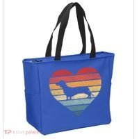Dachshund Lover Owner Funny Gift Retro Sunset Dog Silhouette Mom Gift Tote Bag thumb 2
