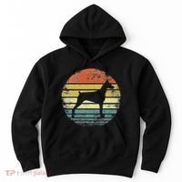 Doberman Lover Owner Gifts Retro Sunset Dog Silhouette Dad Hoodie thumb 0
