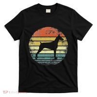 Doberman Lover Owner Gifts Retro Sunset Dog Silhouette Dad T-Shirt thumb 0