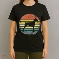 Doberman Lover Owner Gifts Retro Sunset Dog Silhouette Dad T-Shirt thumb 4