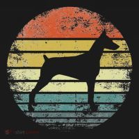Doberman Lover Owner Gifts Retro Sunset Dog Silhouette Dad T-Shirt thumb 7
