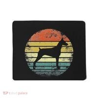 Doberman Lover Owner Gifts Retro Sunset Dog Silhouette Dad Mousepad thumb 0