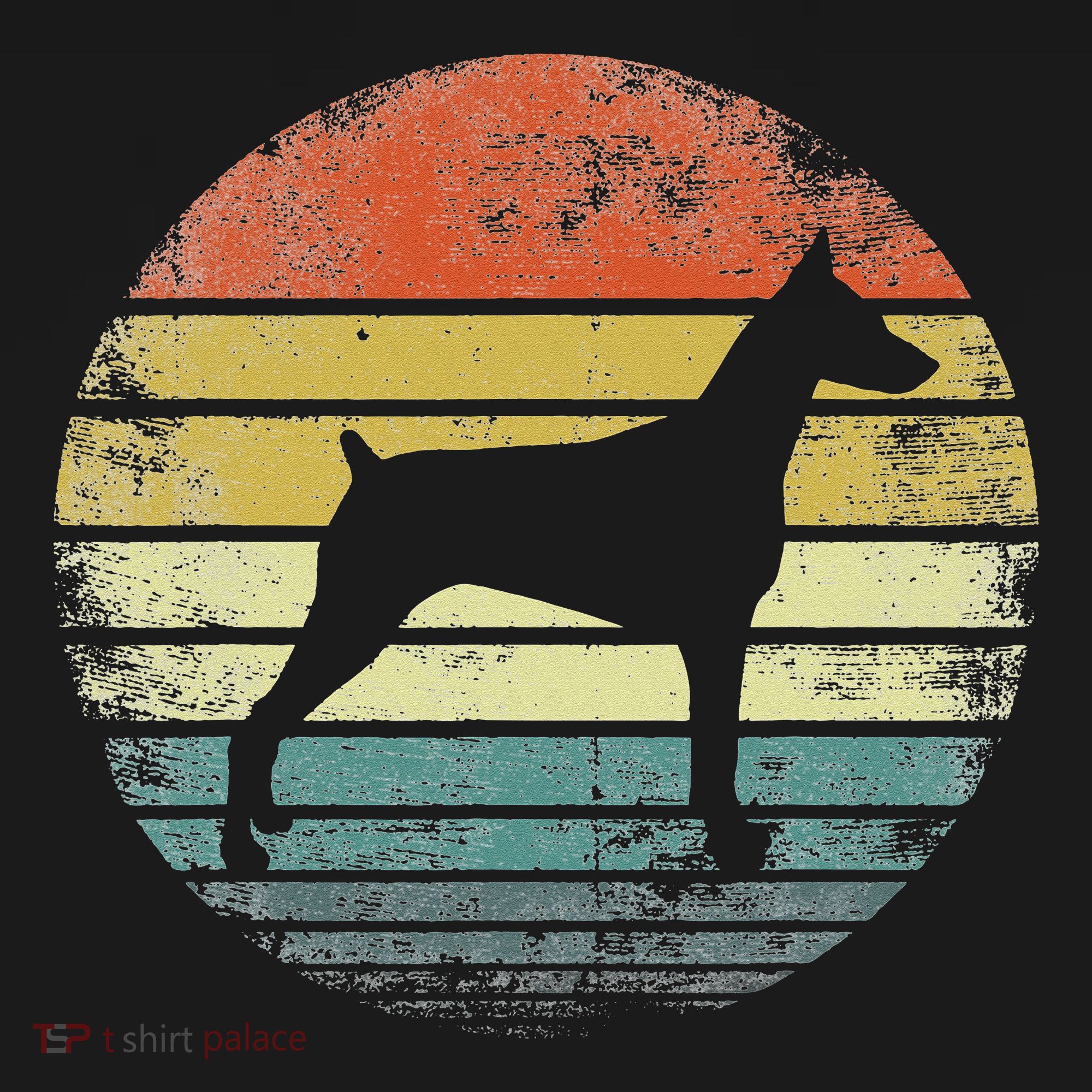 Doberman Lover Owner Gifts Retro Sunset Dog Silhouette Dad Mousepad