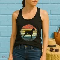 Doberman Lover Owner Gifts Retro Sunset Dog Silhouette Dad Women's Tank Top thumb 2