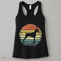 Doberman Lover Owner Gifts Retro Sunset Dog Silhouette Dad Women's Tank Top thumb 3
