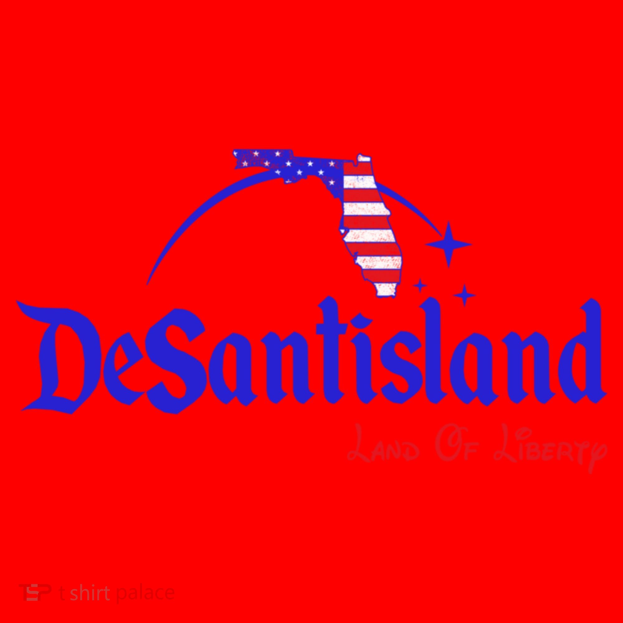 Desantisland Land Of Liberty Florida American Flag Santa Hat