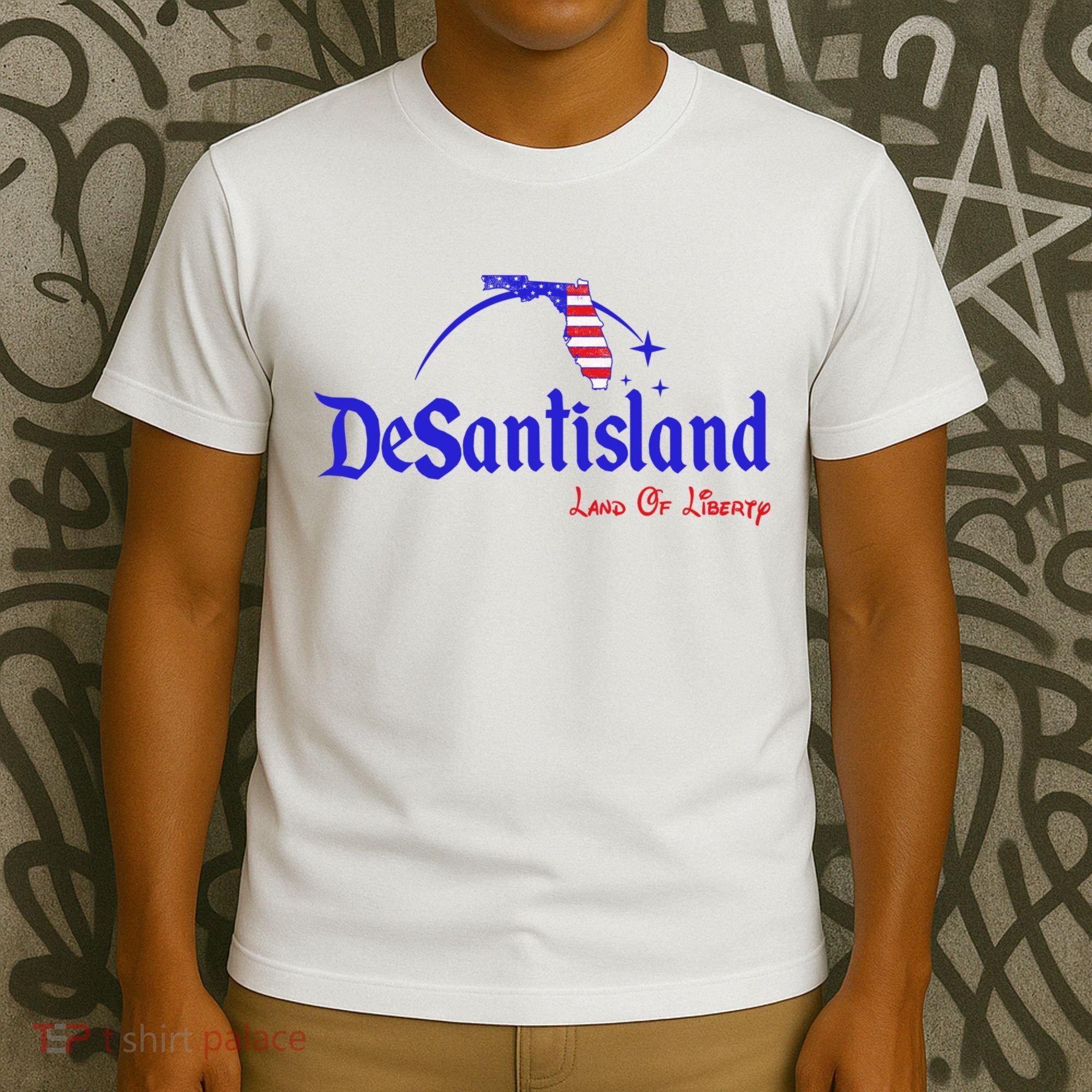 Desantisland Land Of Liberty Florida American Flag T-Shirt