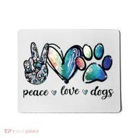 Dog Lover Peace Love Dogs Puppy Paw Mousepad thumb 0