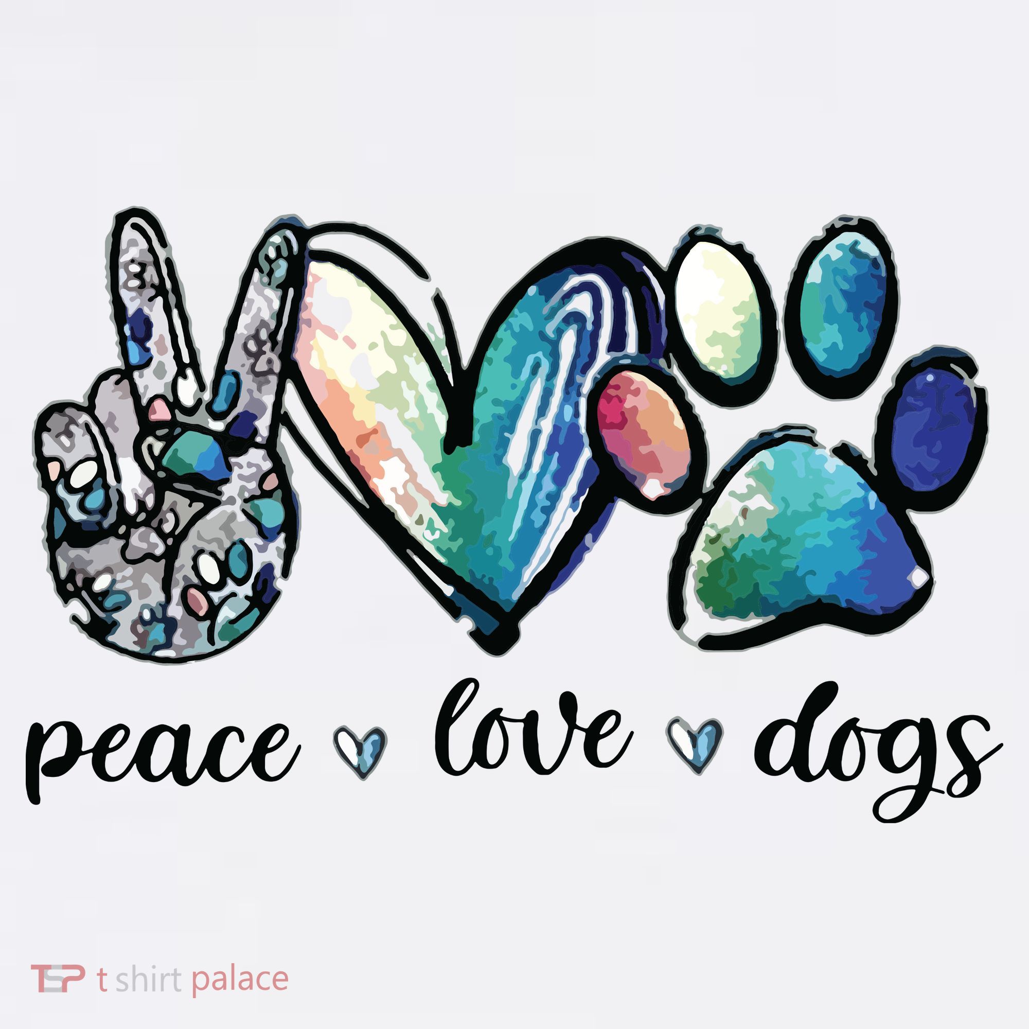 Dog Lover Peace Love Dogs Puppy Paw Women's Tank Top